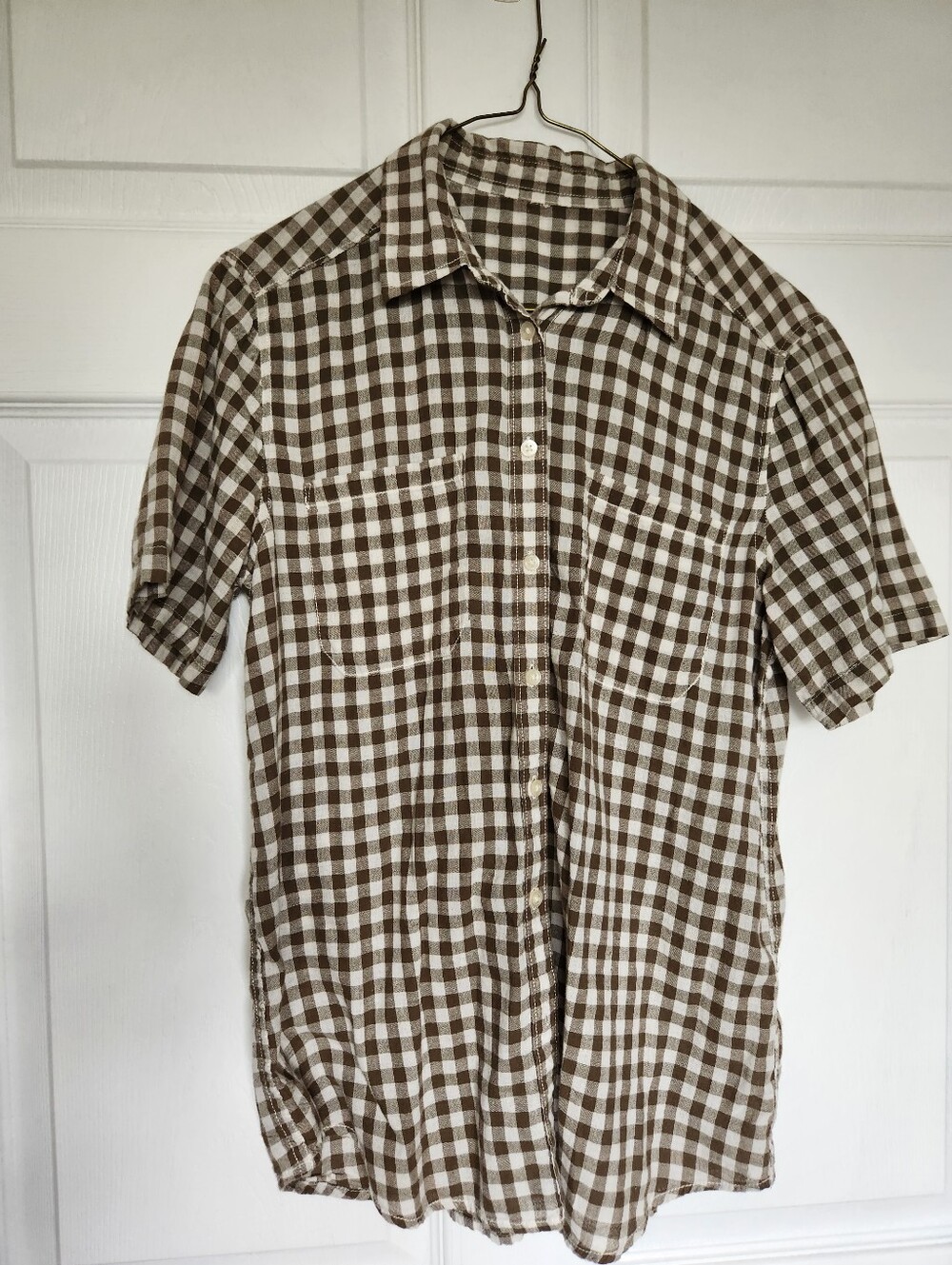 100% Cotton Plaid Button Front - Size S